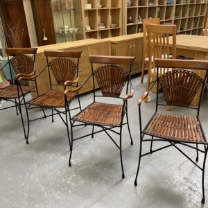 4 x Bamboo & Metal Chairs