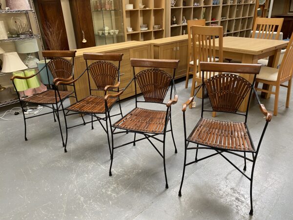 4 x Bamboo & Metal Chairs