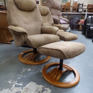 Reclining Swivel Chair & Footstool