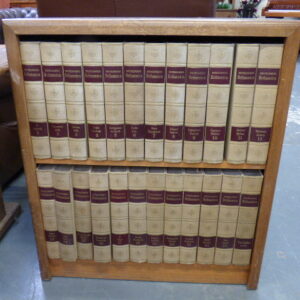 Set Of Britannica Encyclopaedias & Bookcase
