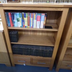 Oak Bookcase With Two Drawers