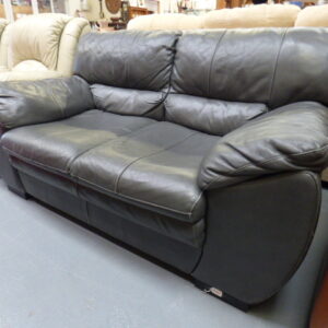 Two Seater Dark Grey Leather Sofa